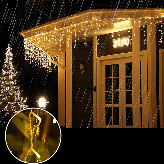 CASCADA DE LUCES SOLARES NAVIDEÑAS 12.5 M – Brillo mágico, ambiente festivo y decoración sin cables para transformar tu Navidad