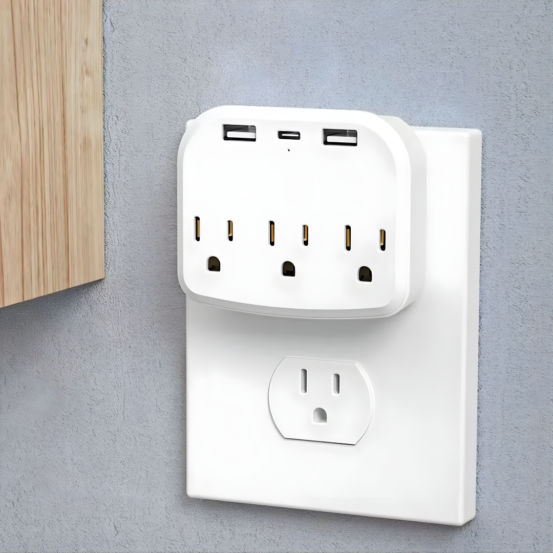 MULTIPLICADOR DE CORRIENTE 4 USB + 2 TOMAS 250W – Más conexiones, carga simultánea y protección inteligente en un solo dispositivo