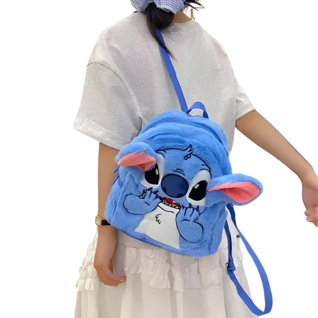 MOCHILA STITCH PELUCHE KAWAII – Suavidad adorable, estilo único y compañía perfecta para tu día a día