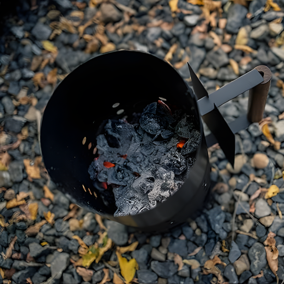 CHIMENEA PARA CARBÓN – Enciende rápido, sin esfuerzo y sin humo