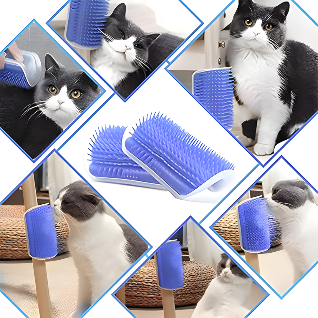 CEPILLO RASCADOR GATO (PACK DE 2) – Relaja, masajea y elimina el pelo suelto