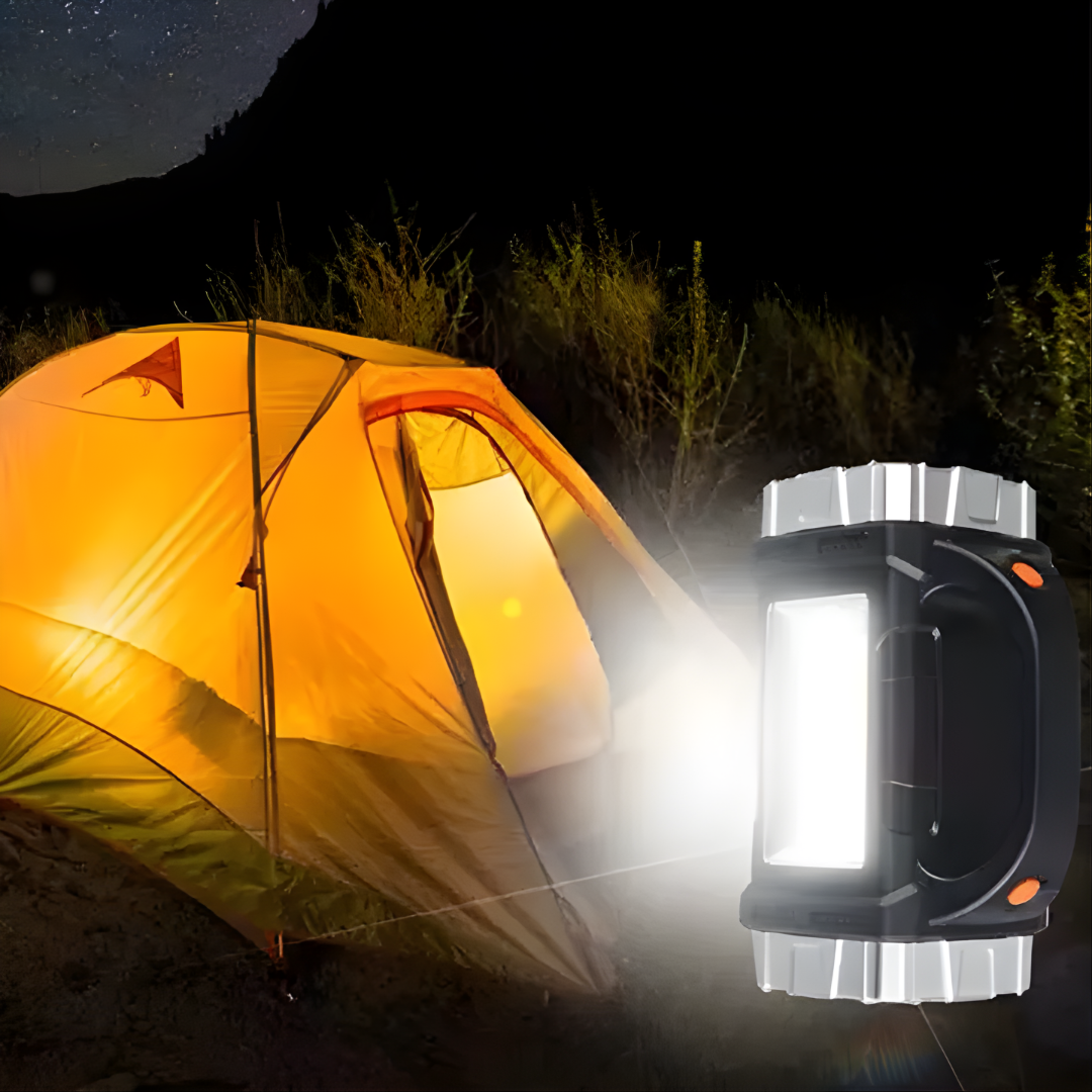 LÁMPARA LED MULTIFUNCIONAL NARANJA – Potencia extrema, diseño resistente y luz confiable en cualquier momento