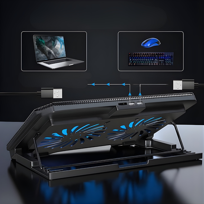 PAD ENFRIADOR DOBLE NOTEBOOK – Doble ventilación, mayor rendimiento y protección térmica avanzada