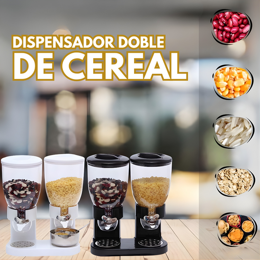 DISPENSADOR DOBLE DE CEREAL – Organización inteligente, porciones perfectas y desayuno sin complicaciones