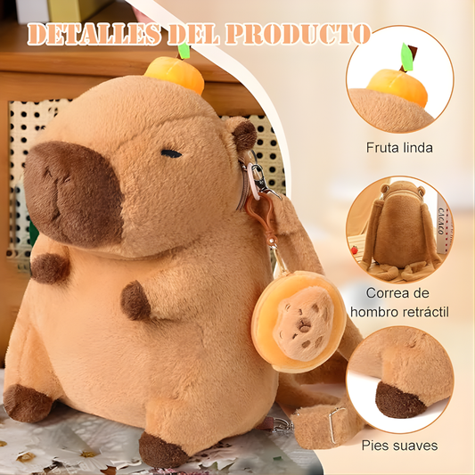 MOCHILA CAPIBARA TIERNO – Suavidad adorable, diseño encantador y comodidad perfecta para acompañarte a todas partes