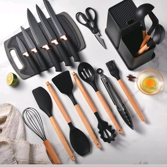 SET DE UTENSILIOS DE COCINA 19 PIEZAS – Todo lo que necesitas para cocinar como un chef