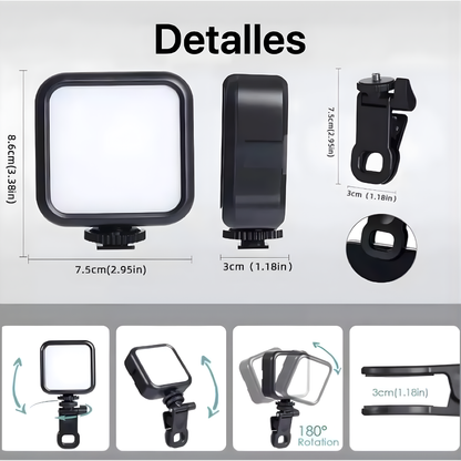 LUZ VIDEO LIGHT – Iluminación profesional, colores RGB y brillo perfecto para tus fotos y videos en cualquier lugar