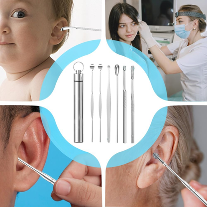 KIT LIMPIA OÍDOS METÁLICO – Higiene precisa, reutilizable y cuidado seguro para tus oídos