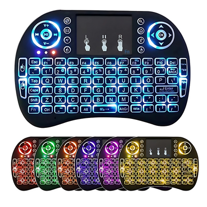 MINI TECLADO INALÁMBRICO BACKLIT – Control total para tu TV o PC desde el sofá