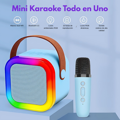 KARAOKE CON DOS MICRÓFONOS – Diversión portátil para cantar en cualquier momento y lugar