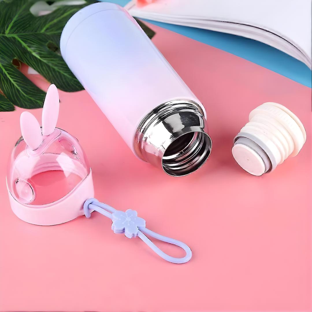 TERMO OREJITAS DE CONEJO KAWAII – Dulzura adorable, aislamiento térmico y bebidas perfectas todo el día