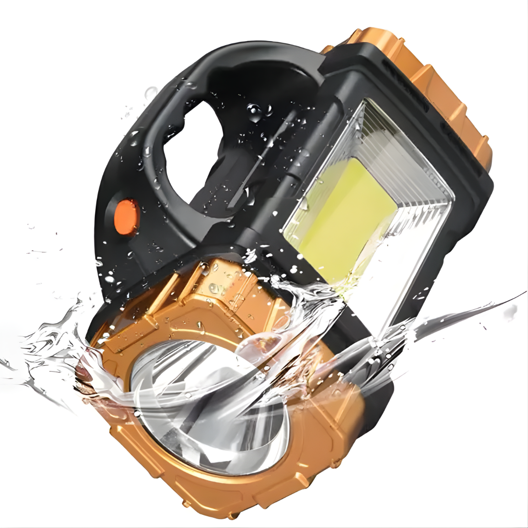 LÁMPARA LED MULTIFUNCIONAL NARANJA – Potencia extrema, diseño resistente y luz confiable en cualquier momento
