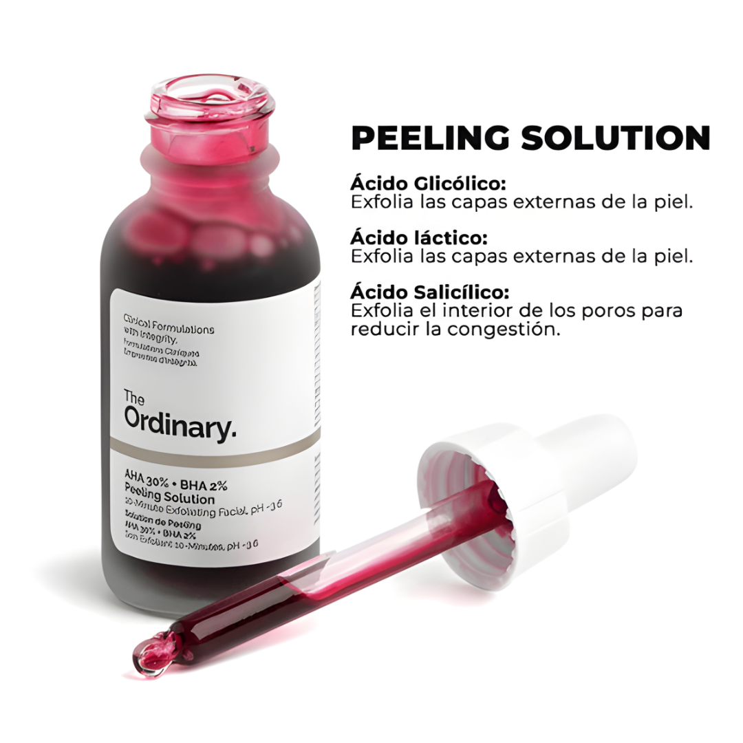 ORDINARY SOLUCIÓN EXFOLIANTE DE AHA 30% + BHA 2% – Renovación profunda y piel visiblemente más joven