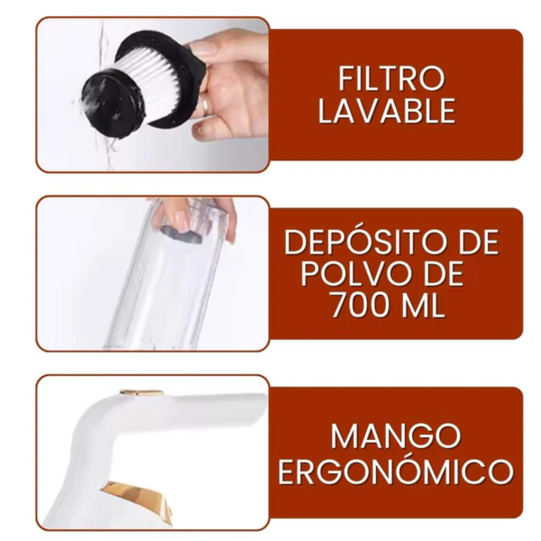 ASPIRADORA PORTÁTIL – Potencia, limpieza y comodidad en la palma de tu mano