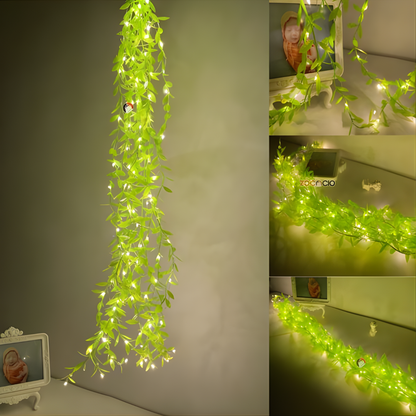 GUIRNALDA DE HOJAS LED LUMINOSAS – Iluminación cálida, ambiente natural y decoración acogedora en cualquier espacio