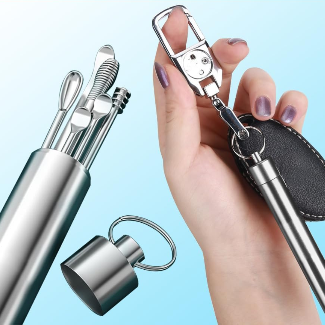 KIT LIMPIA OÍDOS METÁLICO – Higiene precisa, reutilizable y cuidado seguro para tus oídos