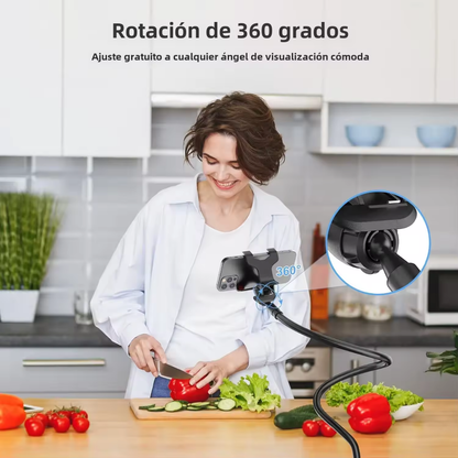 SOPORTE FLEXIBLE PARA CELULAR CON PINZA – Manos libres, ángulo perfecto y comodidad total en cualquier espacio