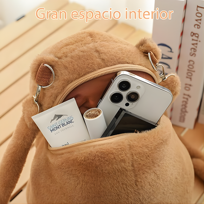 MOCHILA CAPIBARA TIERNO – Suavidad adorable, diseño encantador y comodidad perfecta para acompañarte a todas partes