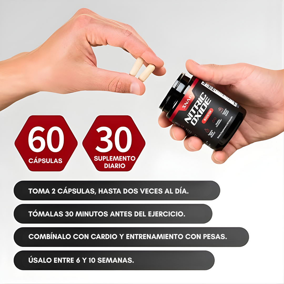 NITRIC OXIDE BOOSTER – Energía explosiva, mayor resistencia y rendimiento superior en cada entrenamiento