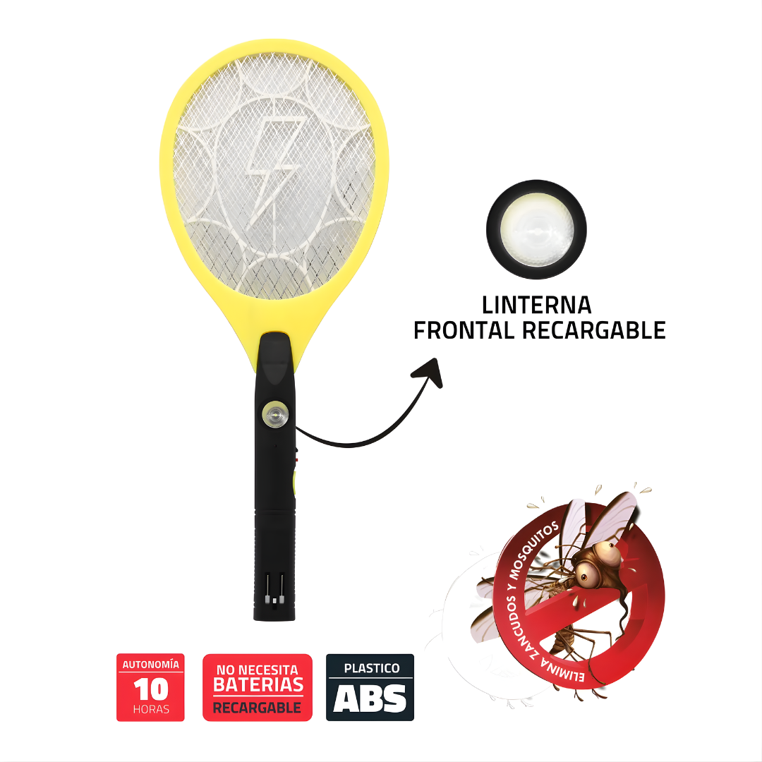 RAQUETA MATA MOSQUITOS RECARGABLE – Protección eléctrica, práctica y sin químicos