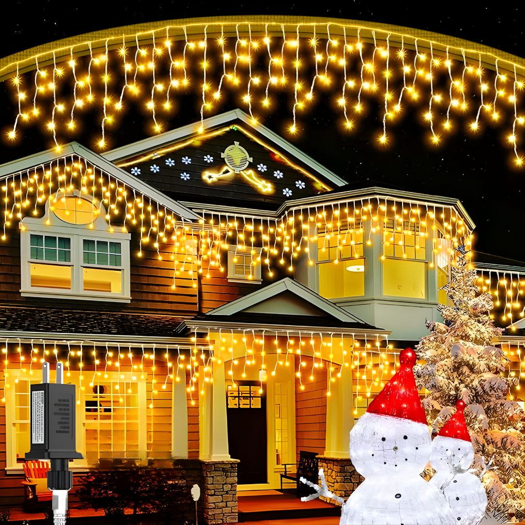 CASCADA DE LUCES SOLARES NAVIDEÑAS 12.5 M – Brillo mágico, ambiente festivo y decoración sin cables para transformar tu Navidad