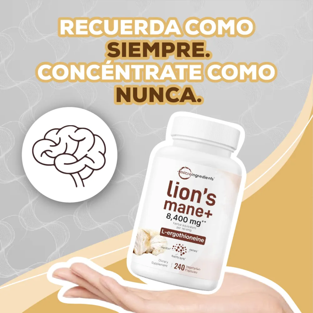 LION’S MANE+ X 120 CAPS – Mente clara, memoria activa y bienestar mental desde adentro