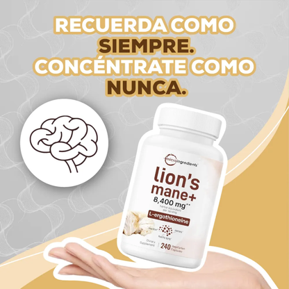LION’S MANE+ X 120 CAPS – Mente clara, memoria activa y bienestar mental desde adentro