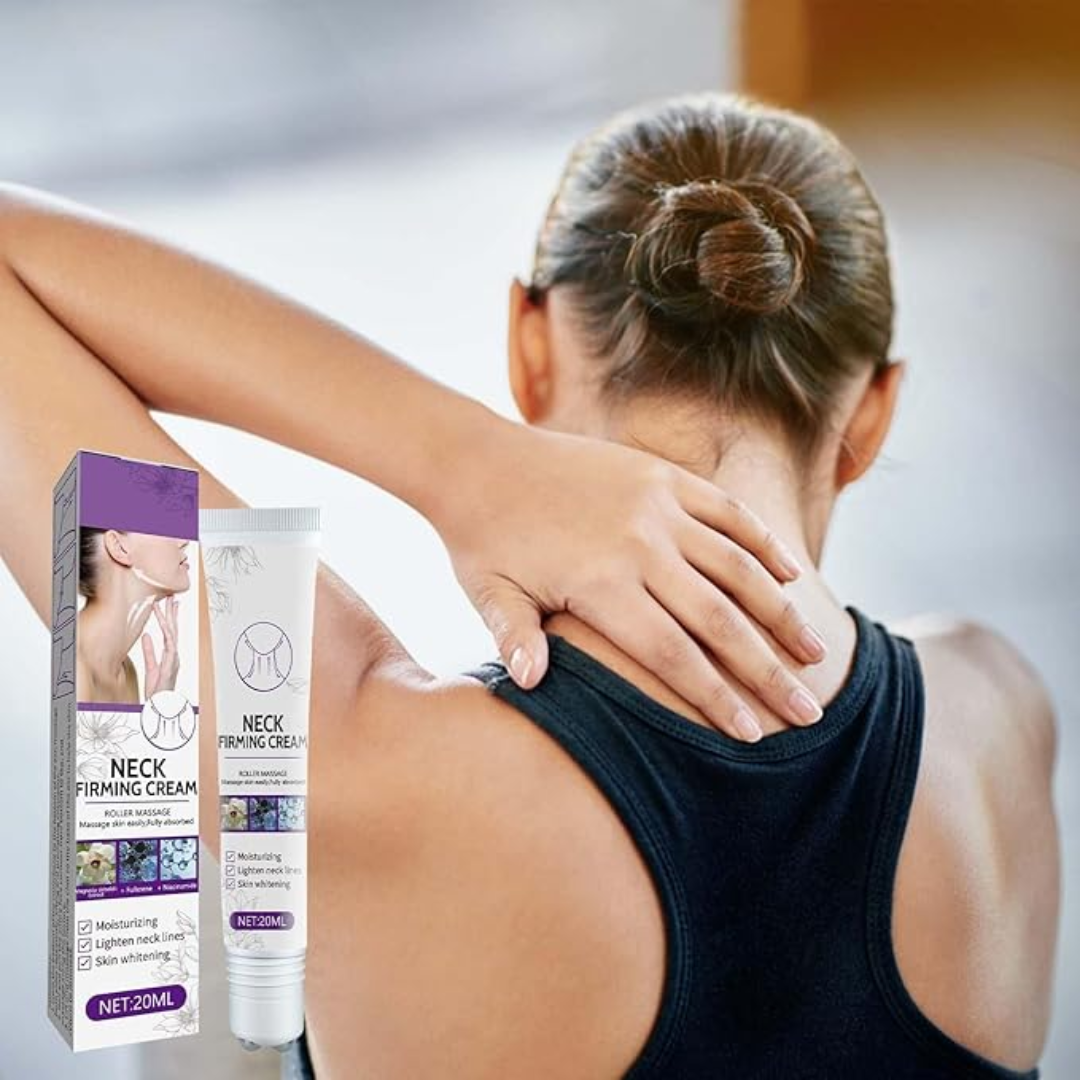 CREMA REAFIRMANTE DE CUELLO – Nutre, tensa y rejuvenece la piel desde la base  Porque una piel firme y luminosa comienza por el cuello.