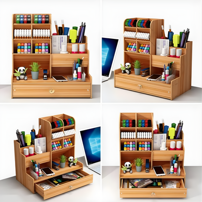 ORGANIZADOR DE ESCRITORIO MADERA – Orden elegante, productividad diaria y estilo natural para tu espacio