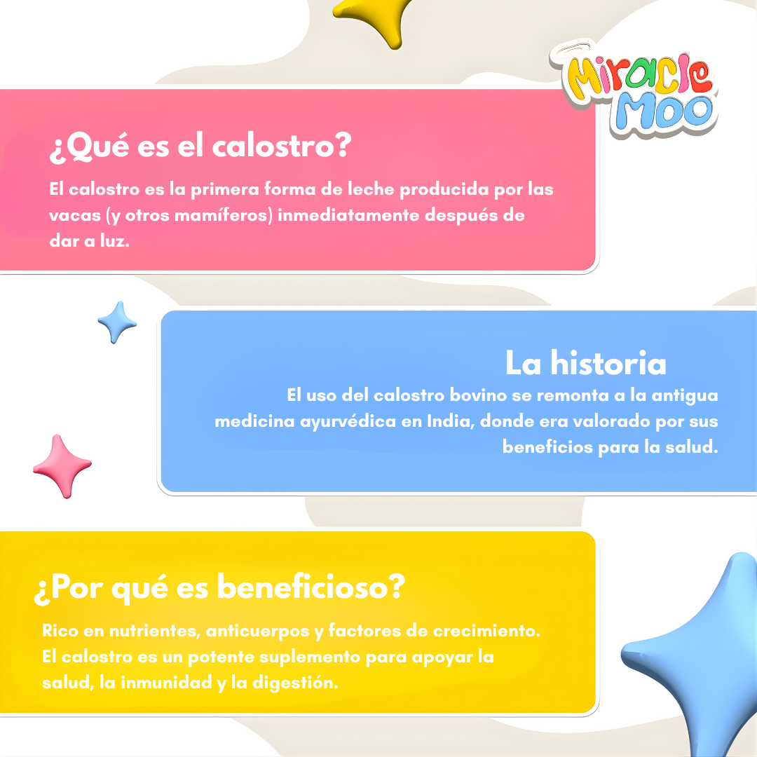 MIRACLE MOO CALOSTRO BOVINO – Abdomen más plano, digestión equilibrada y bienestar femenino desde adentro