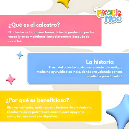 MIRACLE MOO CALOSTRO BOVINO – Abdomen más plano, digestión equilibrada y bienestar femenino desde adentro