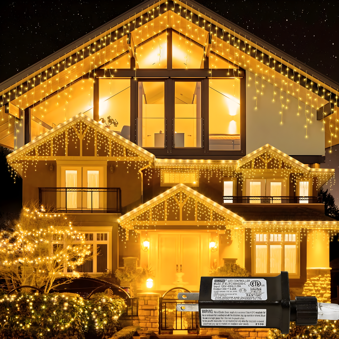 CASCADA DE LUCES SOLARES NAVIDEÑAS 12.5 M – Brillo mágico, ambiente festivo y decoración sin cables para transformar tu Navidad