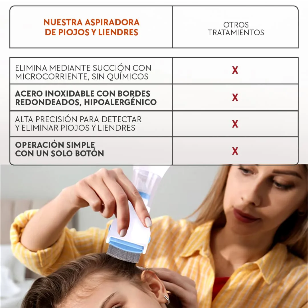 PEINE QUITA PIOJOS ELECTRÓNICO – Eliminación eficaz, uso práctico y cuidado diario sin complicaciones