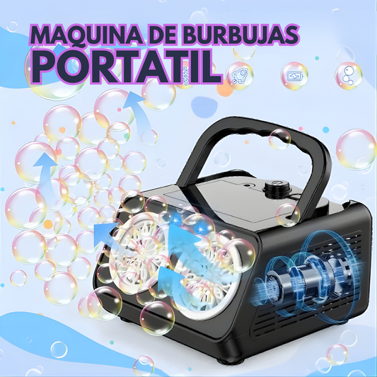 MAQUINA DE BURBUJAS PORTÁTIL – Diversión instantánea, efecto continuo y momentos inolvidables