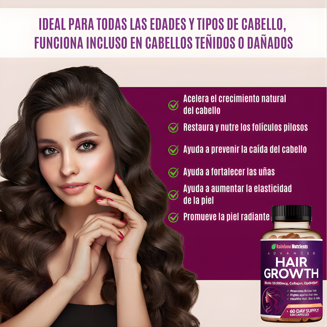 HAIR GROWTH X 120 CÁPSULAS – Potencia tu crecimiento capilar desde adentro