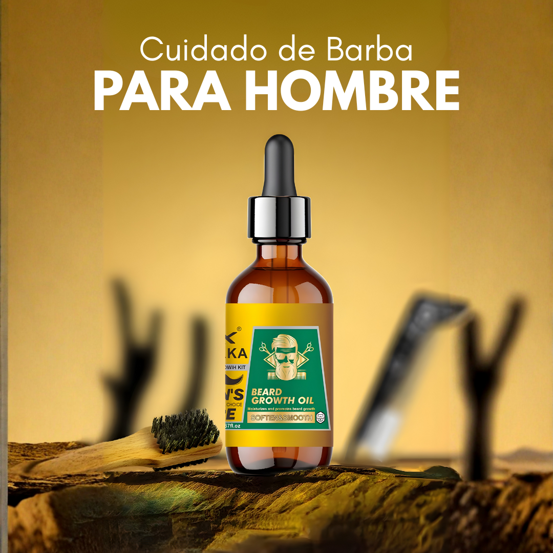 CUIDADO DE BARBA PARA HOMBRE – Barba más suave, crecimiento saludable y estilo impecable todos los días