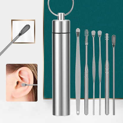 KIT LIMPIA OÍDOS METÁLICO – Higiene precisa, reutilizable y cuidado seguro para tus oídos