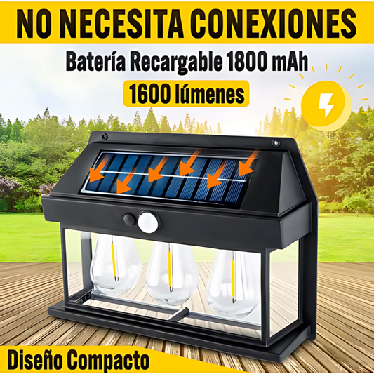 LÁMPARA SOLAR DE PARED LED CON SENSOR DE MOVIMIENTO – Iluminación automática y sin cables