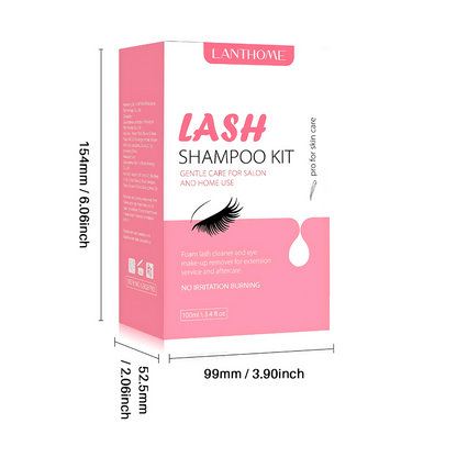 Kit de Lash Shampoo para Pestañas Kiss 60 ml – Caja Rosada con Blanco