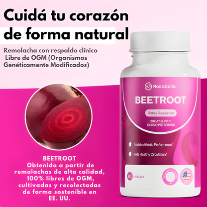 BEETROOT ROSABELLA X 60 CAPS – Circulación activa, energía natural y bienestar cardiovascular desde adentro