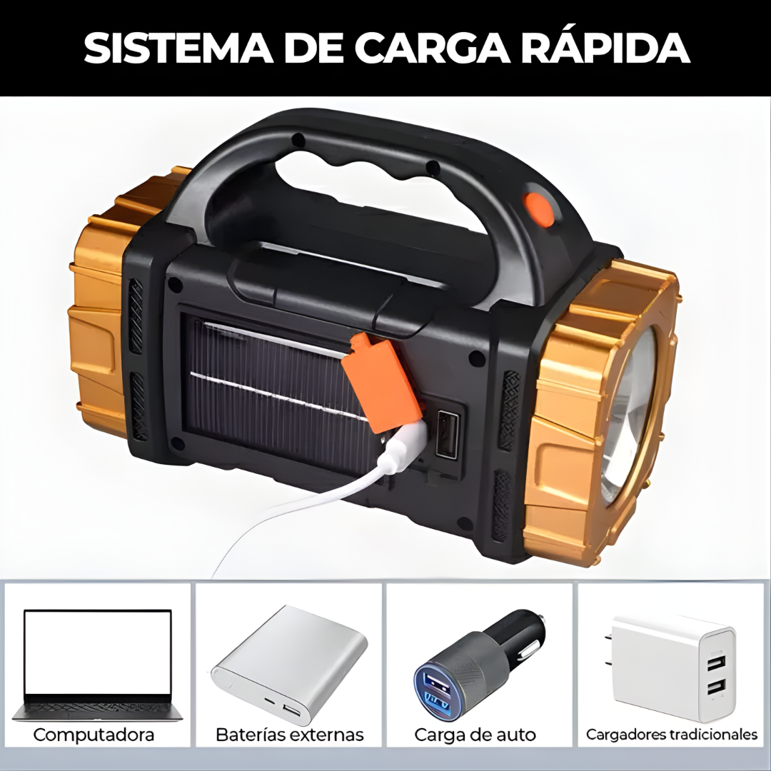 LÁMPARA LED MULTIFUNCIONAL NARANJA – Potencia extrema, diseño resistente y luz confiable en cualquier momento
