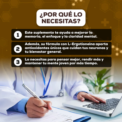 LION’S MANE+ X 120 CAPS – Mente clara, memoria activa y bienestar mental desde adentro