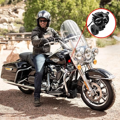 LUZ LED ANTINEBLINA PARA MOTO BICOLOR ESTILO BÚHO – Potencia, seguridad y estilo en cada recorrido