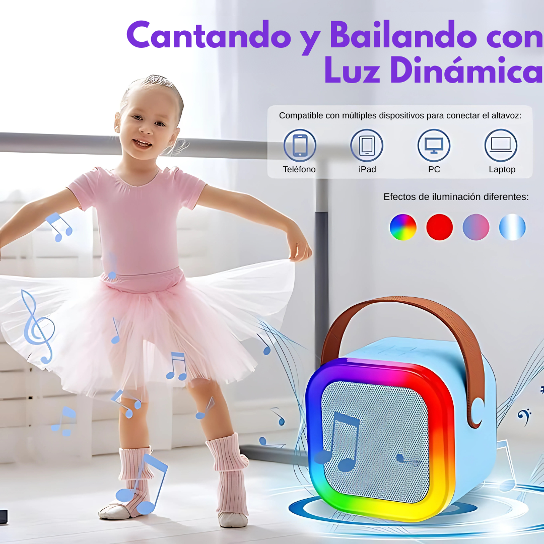 KARAOKE CON DOS MICRÓFONOS – Diversión portátil para cantar en cualquier momento y lugar