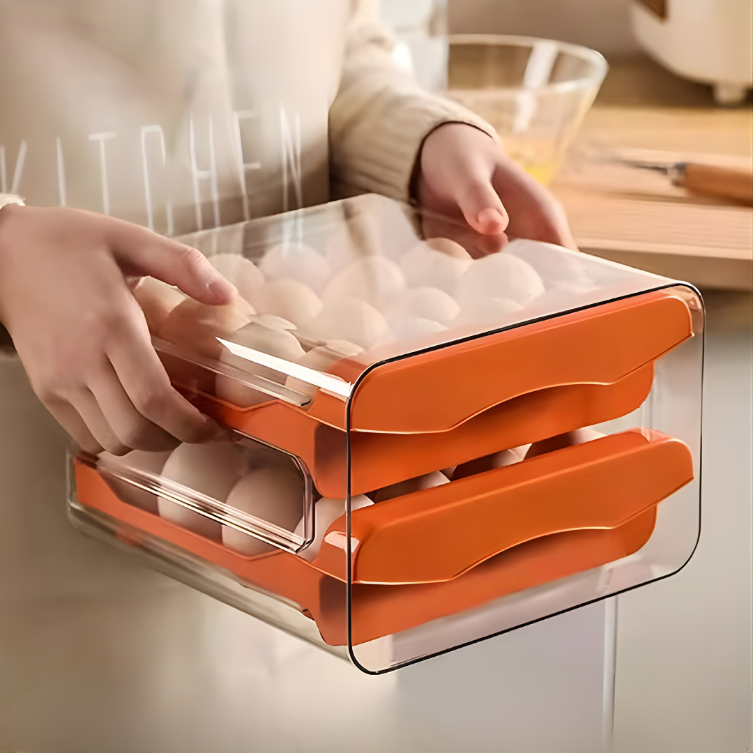 HUEVERA CON GAVETAS PARA 32 HUEVOS – Máxima organización, frescura prolongada y espacio optimizado en tu refrigerador