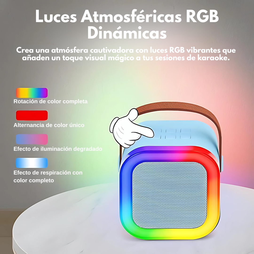 KARAOKE CON DOS MICRÓFONOS – Diversión portátil para cantar en cualquier momento y lugar