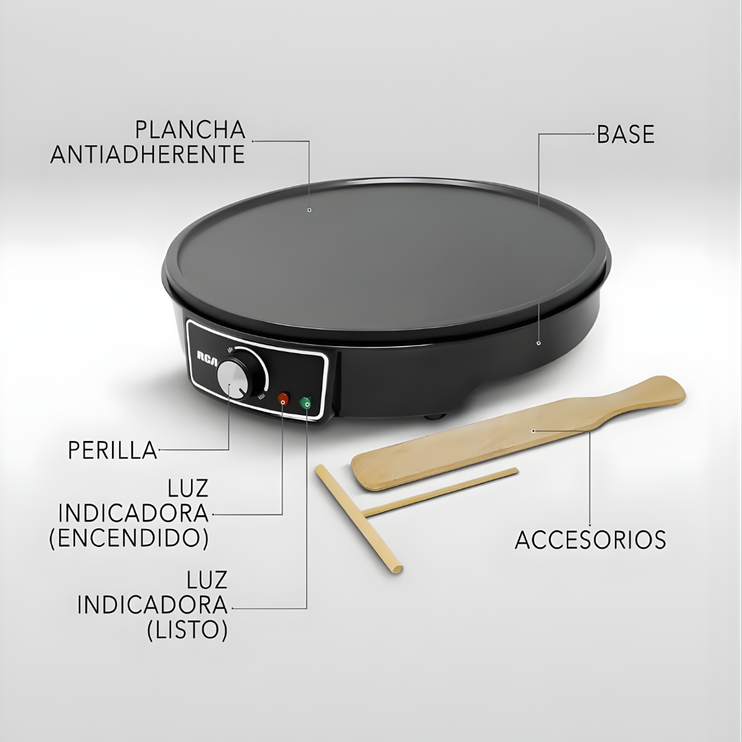 CREPERA ELÉCTRICA – Cocción uniforme, superficie antiadherente y crepes perfectos en minutos