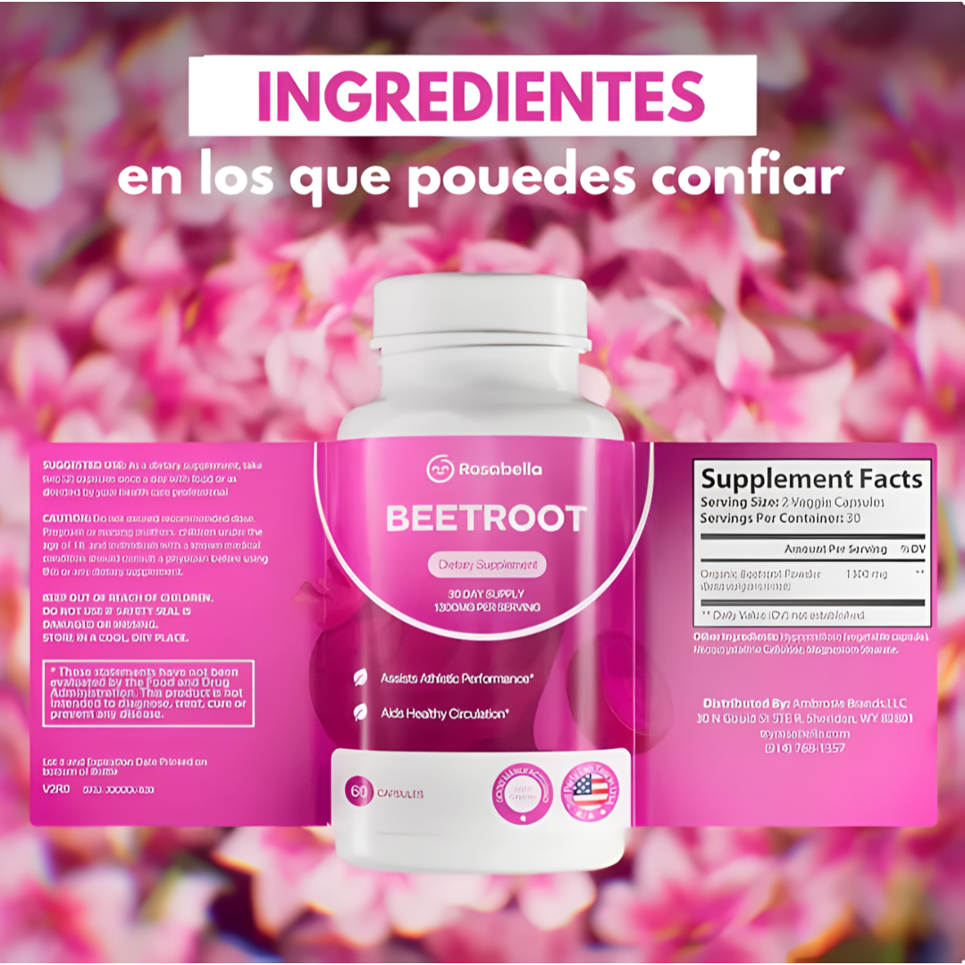 BEETROOT ROSABELLA X 60 CAPS – Circulación activa, energía natural y bienestar cardiovascular desde adentro