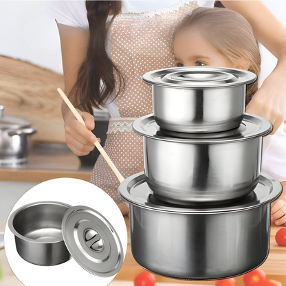 SET DE OLLAS DE ACERO (3 PIEZAS) – Cocina con elegancia, durabilidad y precisión