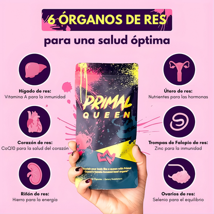 PRIMAL QUEEN X 60 CAPS – Energía femenina, equilibrio integral y nutrición avanzada para tu día a día